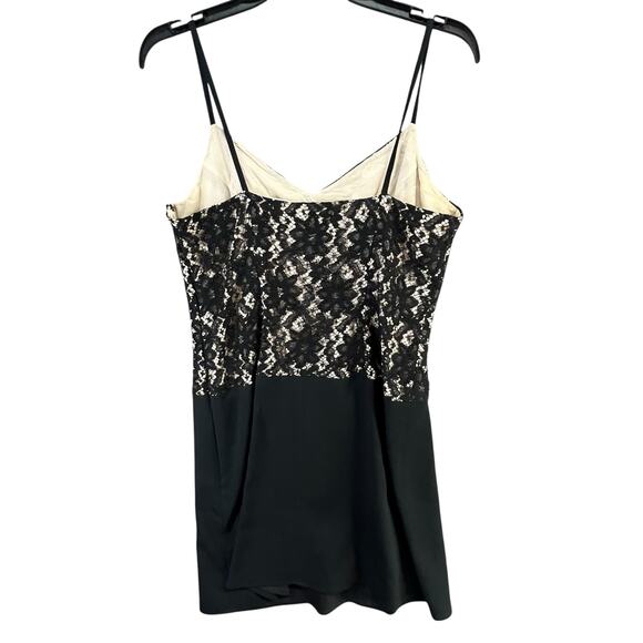 Carole Little Dress 10P Black Beaded Lace Spaghetti Strap Drop Waist Whimsygoth - Picture 7 of 15